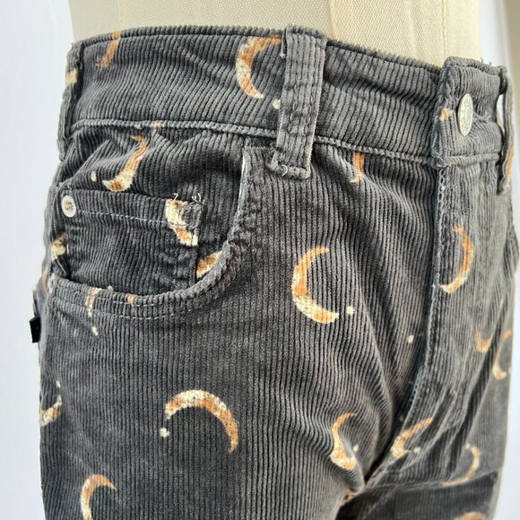Anthropologie Pilcro "The Icon"Corduroy Moon Print Flares – Celestial & Chic! 🌙 - Picture 2 of 8